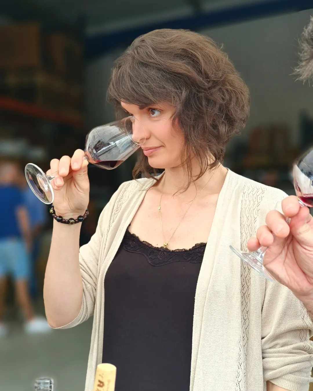 Dégustation Revinsy avec des verres et des bouteilles.